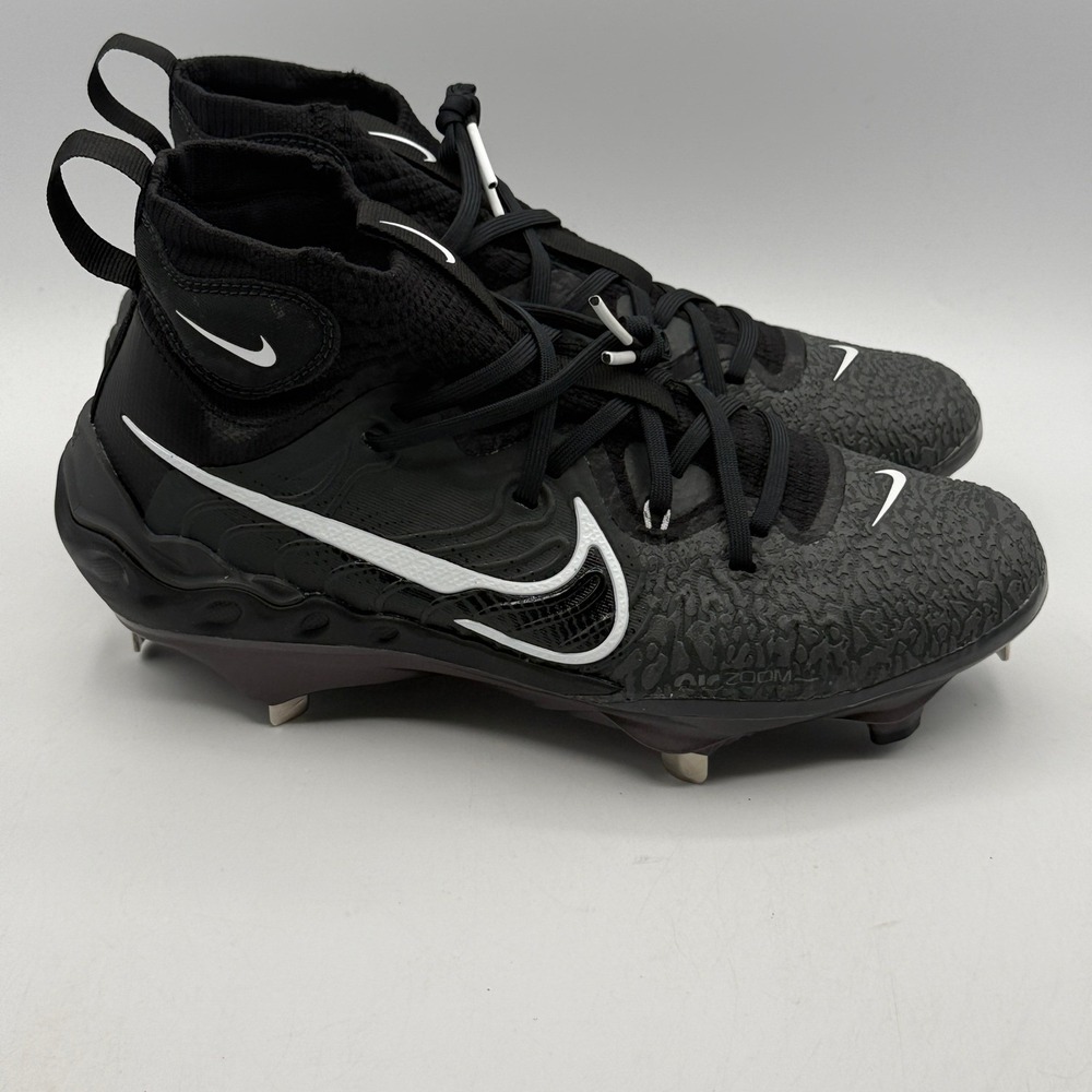 Nike Alpha Huarache NXT Baseball Cleats Mens 8 Black White Metal DJ6517-010